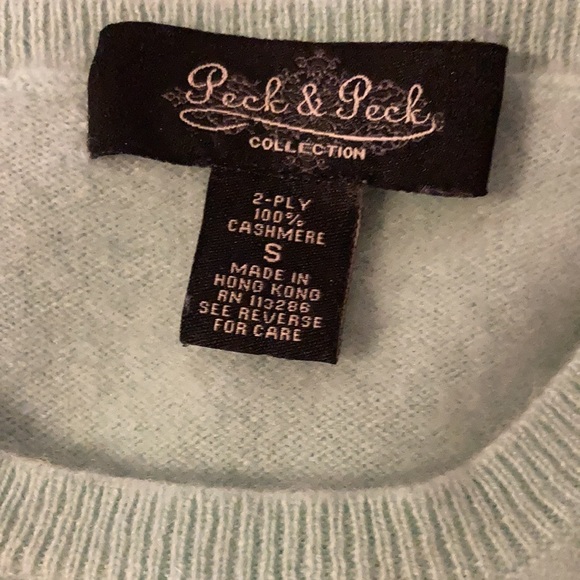 PECK & PECK COLLECTION 100% Cashmere Crew Neck short sleeved Sweatee - Picture 6 of 6